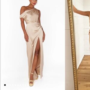 Bridesmaid dress in Champagne Luxe Satin